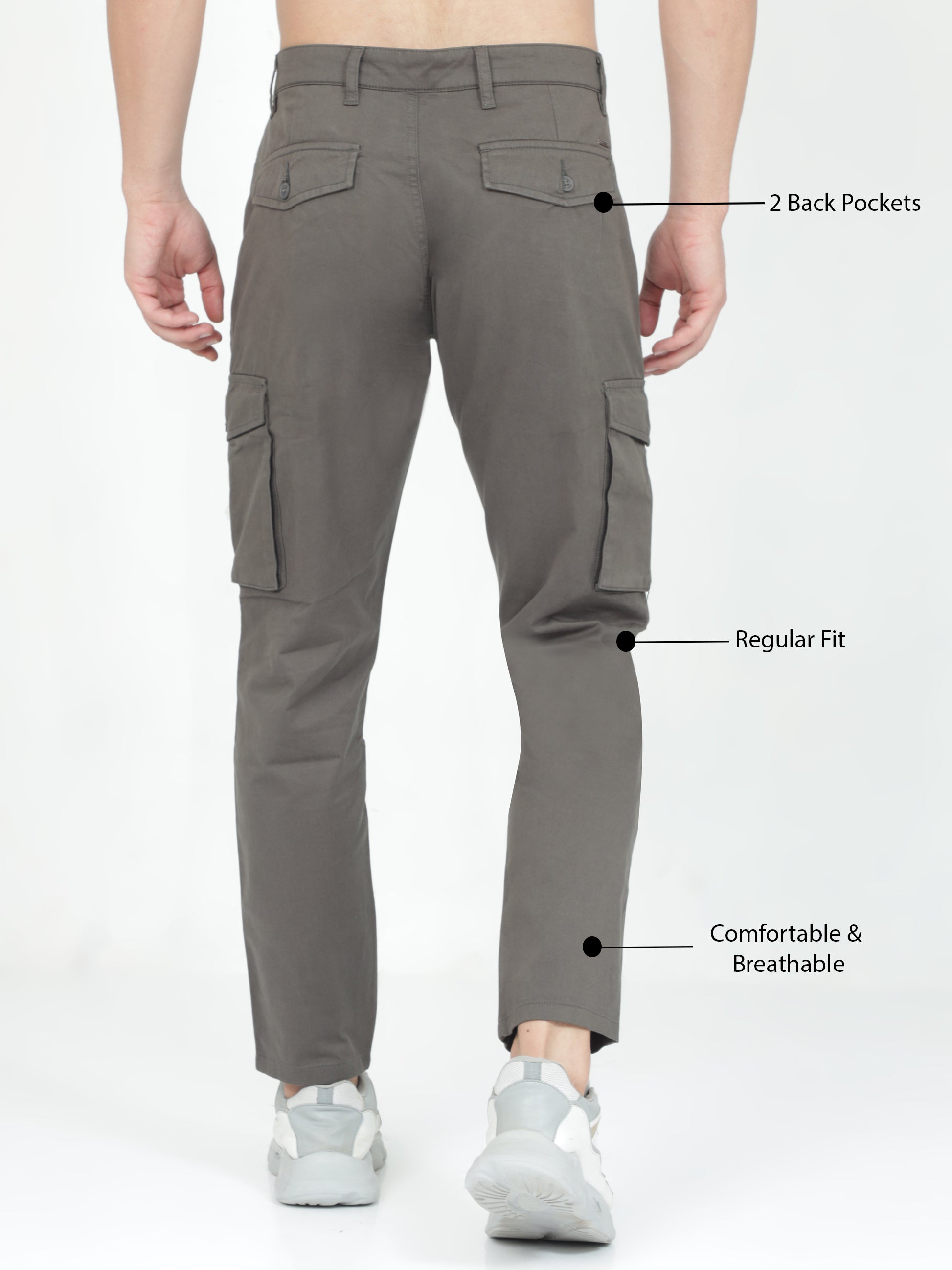 01-5265-60 - Easy Cargo Pants - Charcoal Grey | James Dant